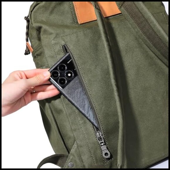 Vintage Canvas Backpack Daypack Retro Rucksack Adjustable Padded Straps